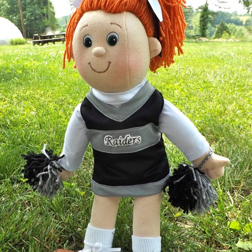Cheerleader shops Rag Dolls~Unique Personalized Cheerleader Soft Sculpture Cloth Dolls~Handmade Sports Dolls with Custom Uniforms