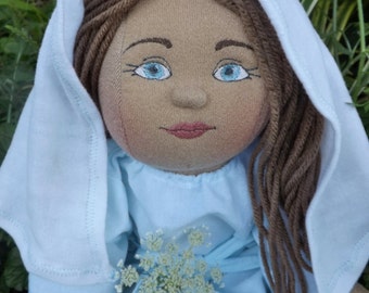 Blessed Virgin Mary Mother Cloth Doll~Plush Handmade 18 inch Rag Doll~Catholic Gift~Christian Faith Toy by Halo Toys