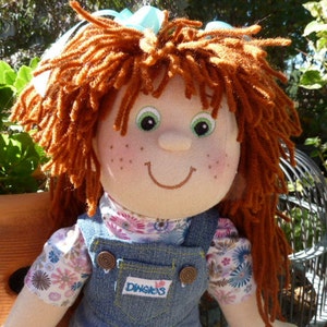 Plush Handmade OOAK Rag Doll, Pretty Perfect Patty Red Headed Gift Doll by Halo Toys