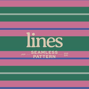 May include: A seamless pattern graphic featuring horizontal stripes in dark green, mauve, light gray, and blue. The text reads dacoparo, lines, SEAMLESS PATTERN, JGP, 300 DPI, and @DACOPARO. The design is presented as a digital file for download.
