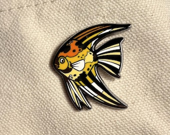 Koi Angelfish Hard Enamel Pin - Aquarium, Fish Collectors, Freshwater Fish