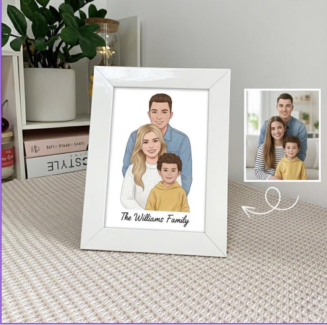 Custom Hand-drawn Family Portrait | Personalized Art Print - Etsy