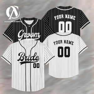 Custom Bride Groom Baseball Jerseys, Personalized Name Number Wedding Shirts, Groomsmen Proposal Outfit, Bachelor Party Gift
