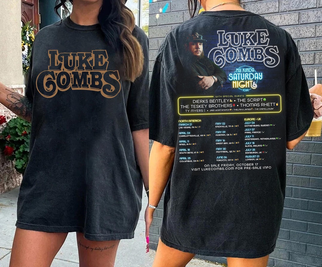 Snl Merch 2026 Luke Combs My Kinda Saturday Night Tour Shirt, Luke Combs Tour ...