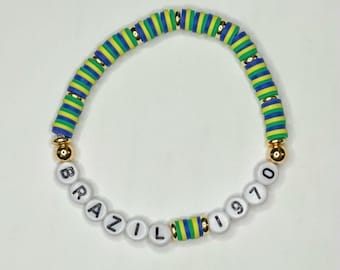 1970 Brazil World Cup Champions Bracelet | The Beautiful Game | Vintage Soccer Jewelry Gift