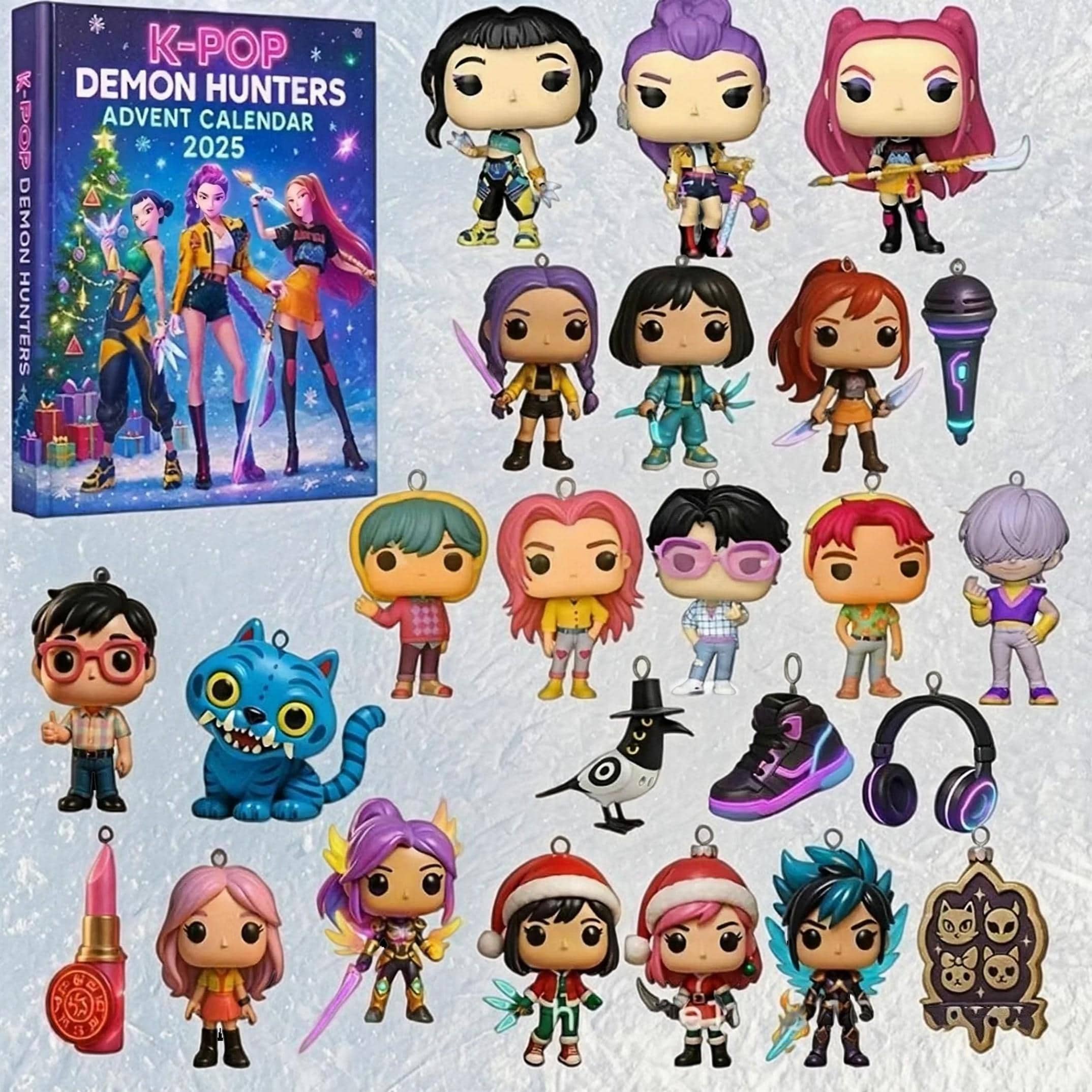 Discover K-pop Demon Hunters Advent Calendar, 24 Funny Holiday Decor Ornaments, Christmas Gifts, Countdown Gift Box, K-Pop Anime Fan Holiday Gift