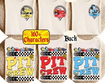 Custom Disney Cars Pit Crew Shirt, McQueen Mater Birthday T-Shirt, Disneyland Family Birthday Matching Shirt, Racing Cars Squad Shirt