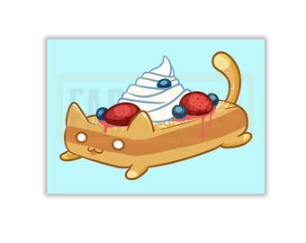 French Toast Cat Print