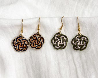 Handmade Mizuhiki Earrings – Ume Knot/ Japanese Traditional/ Delicate