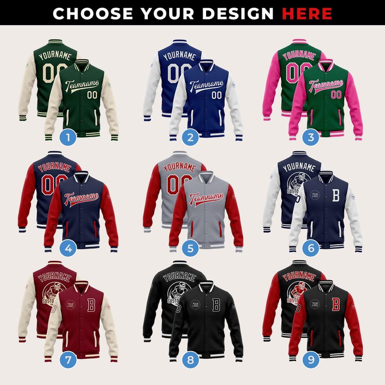 Custom Varsity Jacket, Personalized Team Jackets, Logo, Name & Number ...