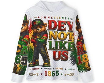 Sudadera con capucha estampada de Juneteenth Bear, Sudadera "No son como nosotros", Ropa urbana de la cultura negra, Sudadera unisex con mensaje, Regalo de orgullo y libertad