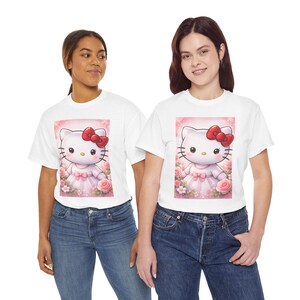 Hello Kitty Princess Dress T-Shirt | Cute Kitty Floral Tee image 3