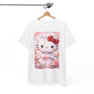 Hello Kitty Princess Dress T-Shirt | Cute Kitty Floral Tee image 7