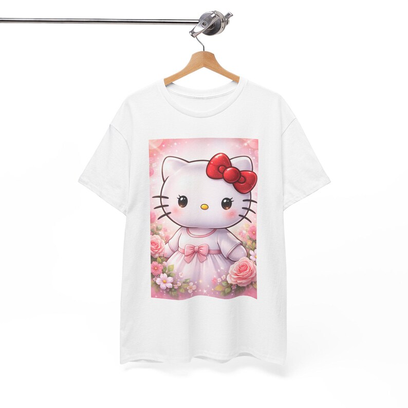 Hello Kitty Princess Dress T-Shirt | Cute Kitty Floral Tee image 7