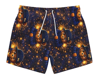 Pantalones cortos Bear Cub Galaxy / Pantalones cortos BCA Streetwear AOP / Estilo urbano para niños y jóvenes / Parte inferior del conjunto a juego / Pantalones cortos con gráficos geniales