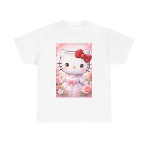 Hello Kitty Princess Dress T-Shirt | Cute Kitty Floral Tee image 1
