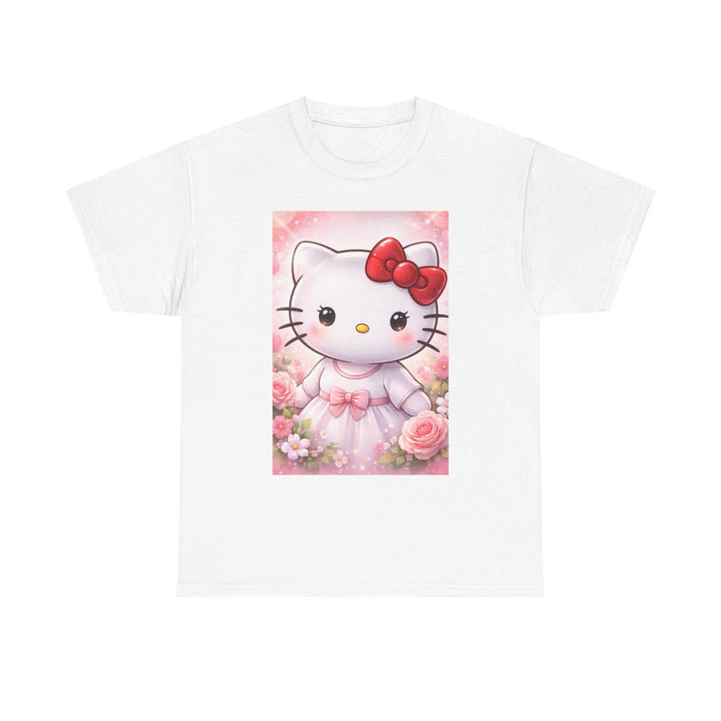 Hello Kitty Princess Dress T-Shirt | Cute Kitty Floral Tee image 1