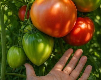 Plantas vivas de tomate gigante húngaro: 15-25 cm de altura, raíces fuertes, más de 60 días de vida.