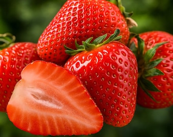 20 Plantas de Fresa de Producción Continua Marinas: Plantas de Raíz Desnuda Vivas / Bayas Grandes y Dulces
