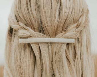 Minimalist Long Thin Hair Barrette | French Style Hair Accessory | Elegant Everyday Simple Barrette