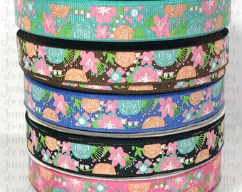 Daisy puntos color rosa púrpura verano 1/" 25MM cinta del grosgrain