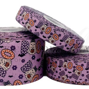Halloween Ribbon, Ghost Ribbon, BOO Ribbon, Holiday Ribbon, Hair Bow Ribbon, Wholesale Ribbon, 3 YARDS