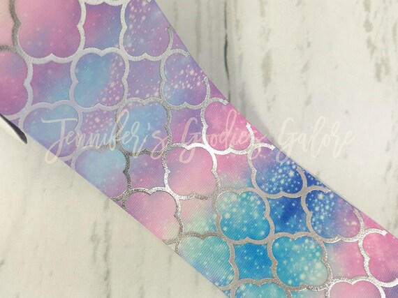 Stars Star Rainbow Hot Pink Blue Foil Grosgrain Ribbon *Buy 2 get 10/% off* UK