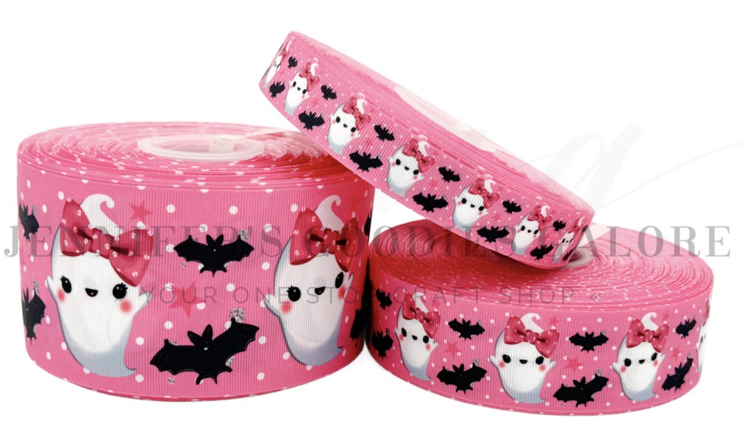 Halloween Ribbon, Ghost Ribbon, Pink Ribbon, Bat Ribbon, Holiday Ribbon ...