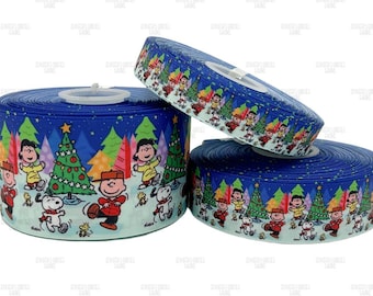 Charlie Brown Ribbon, Snoopy Ribbon, Christmas Ribbon, Cartoon Ribbon, Hair Bow Ribbon, 3 YARDS