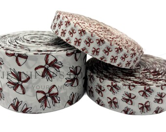 Baseball Ribbon, Coquette Bow Ribbon, Sports Ribbon, Hair Bow Ribbon, DIY Hair Bows, Wholesale Ribbon, 3 YARDS