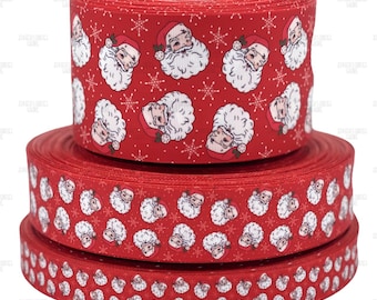 Christmas Ribbon, Santa Ribbon, Red Ribbon, Santa Claus Ribbon, Holiday Ribbon, Lanyard Ribbon, Hair Bow Ribbon, 3 YARDS