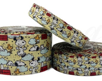 Charlie Brown Ribbon, Snoopy Ribbon, Yellow Ribbon, Cartoon Ribbon, Hair Bow Ribbon, Lanyard Ribbon, Key FOB Ribbon, 3 YARDS