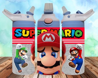 Super Mario Tumbler Wrap, 12oz Skinny Tumbler, PNG Sublimation (Digital Download)