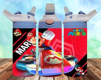 マリオ タンブラーラップ PNG、キッズ シッピーカップ 昇華転写 (デジタルダウンロード)