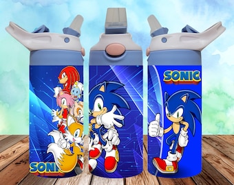 Sonic 12oz Sippy Cup Tumbler Wrap, Kids Cartoon PNG (Digital Download)