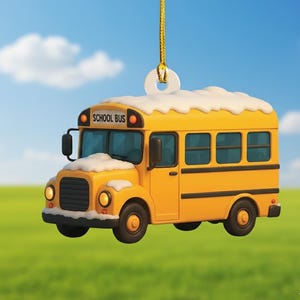 Personalized Flat 2D School Bus keychain: Custom Teacher, Driver Appreciation Gift