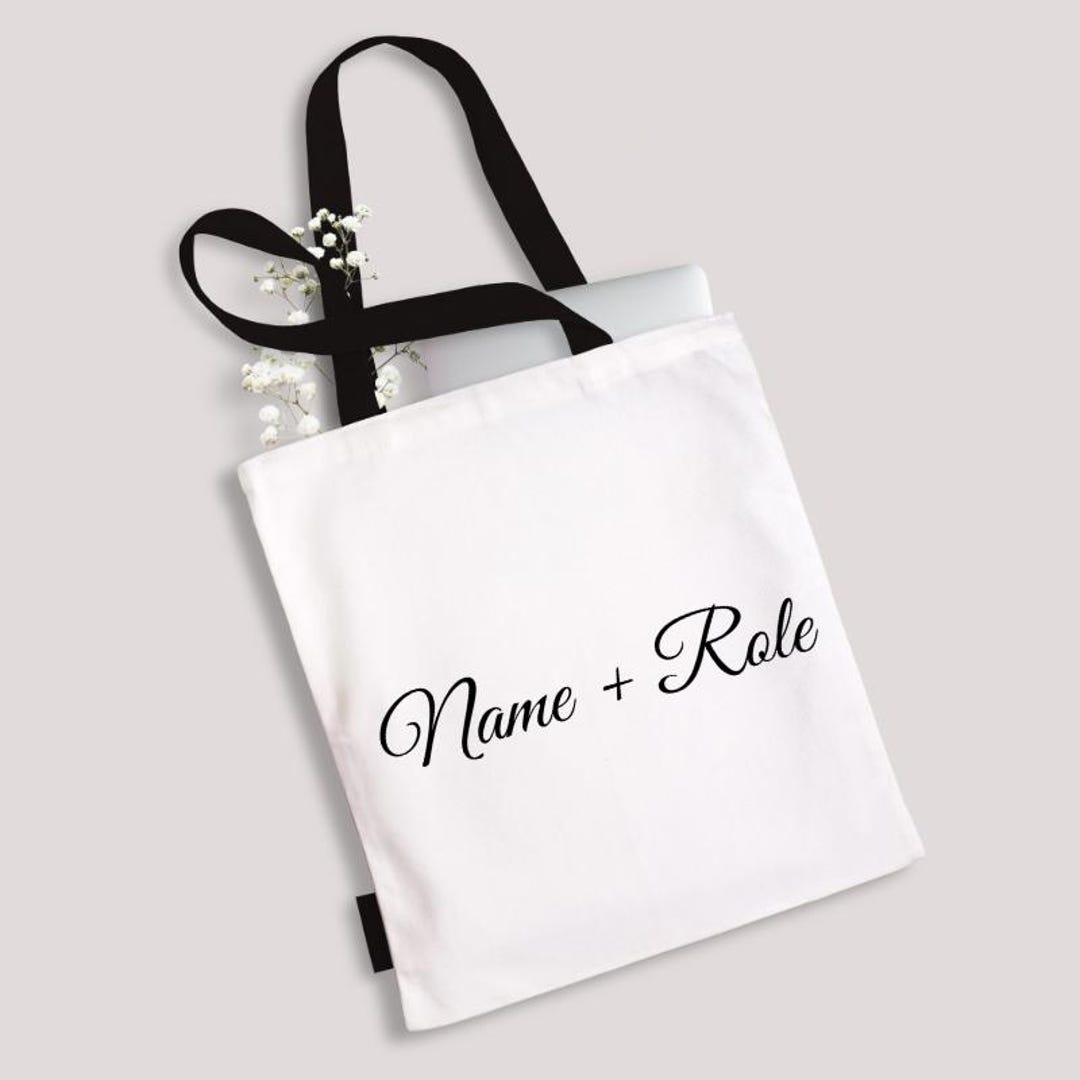 Personalized Bridesmaid Tote Bag, Custom Name & Role - Etsy