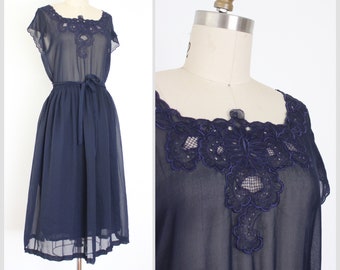 Vintage Marion Dress / Blue Marine Dress