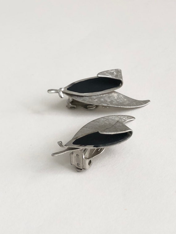 1960s Silver Leaf Jewelry Set | Vintage Earrings … - image 3