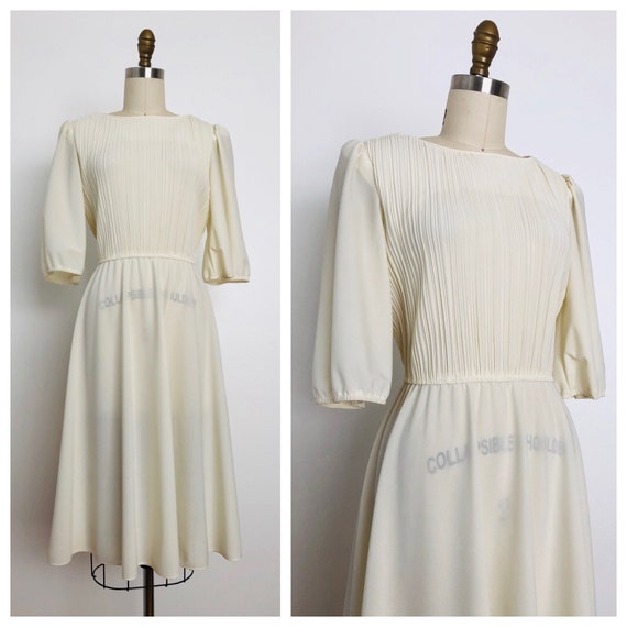 Vintage Lou Cream Dress | 1980s Sundress