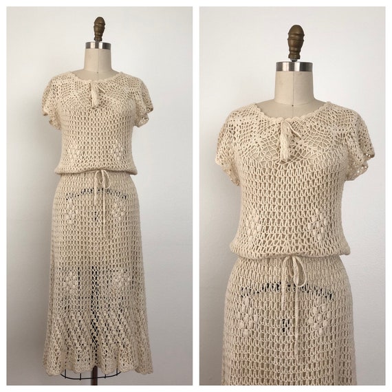Vintage Julia Crochet Dress | 1970s Summer Dress