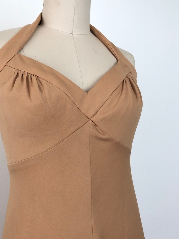 1970s Camel Halter Dress - image 2