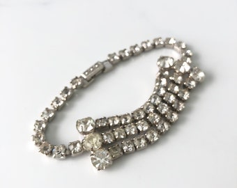 vintage Three Wishes Rhinestone Bracelet