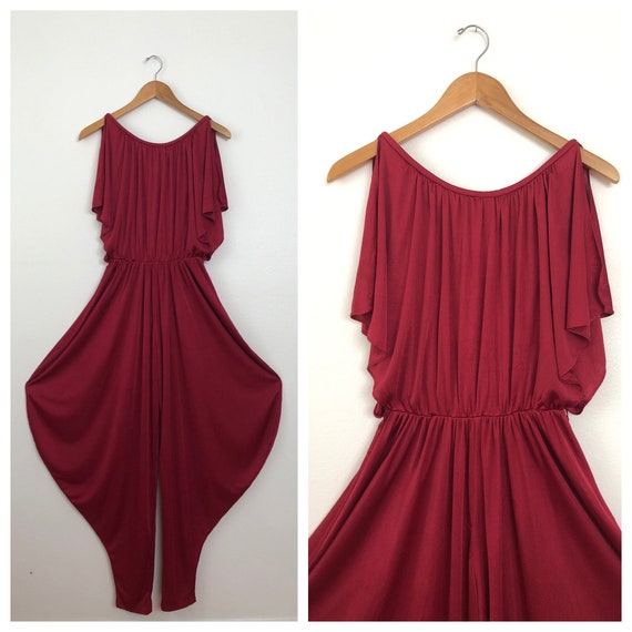 1970s Last Dance Jumpsuit | Vintage Disco Catsuit