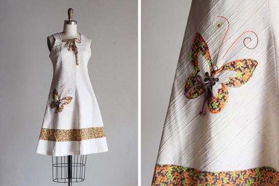 1970s Butterfly Valley Dress