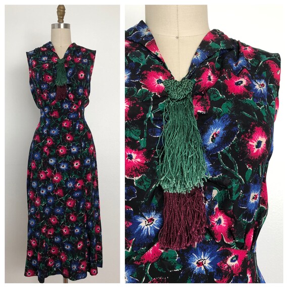 1940s Miramelinda Floral Dress
