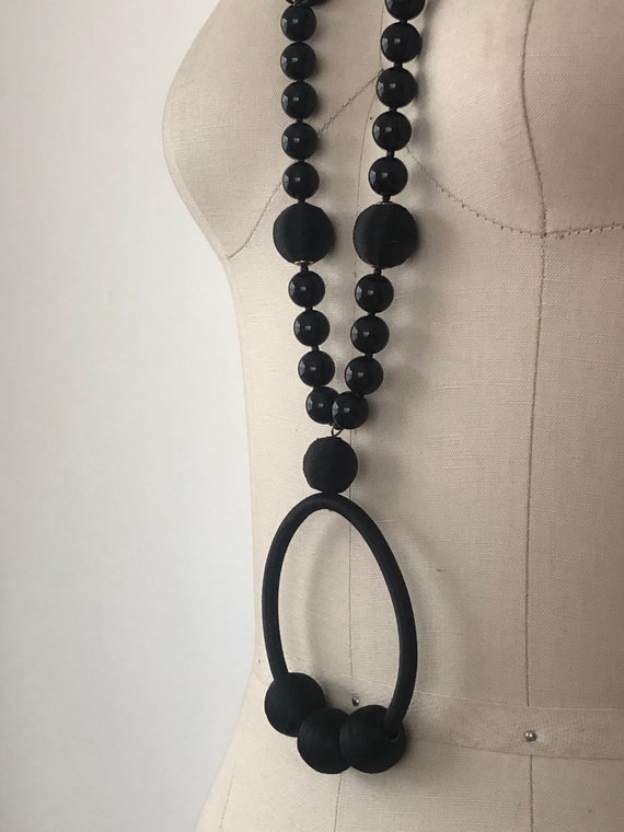 vintage black sphere necklace - image 4