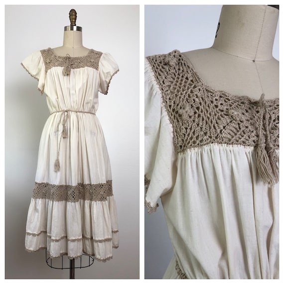 Vintage Vinales Crochet Dress / Bohemian Dress