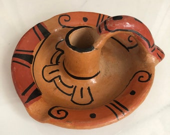 Vintage Eclectic Pottery Candleholder/Ashtray