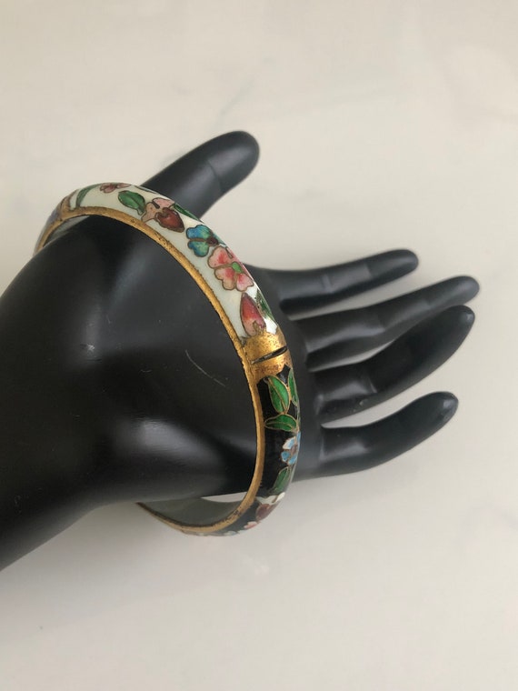 Vintage Cloisonné Floral Bangle | Vintage Floral … - image 8